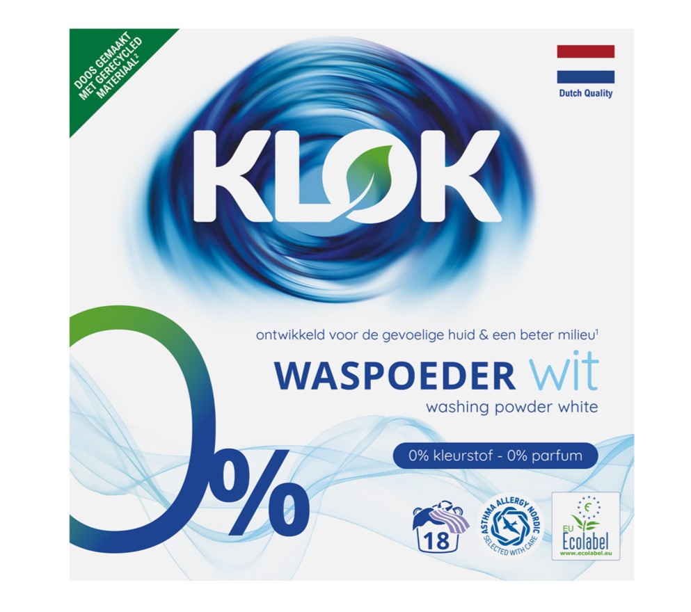 Detergent pudra pentru rufe albe, 18 spalari, Klok