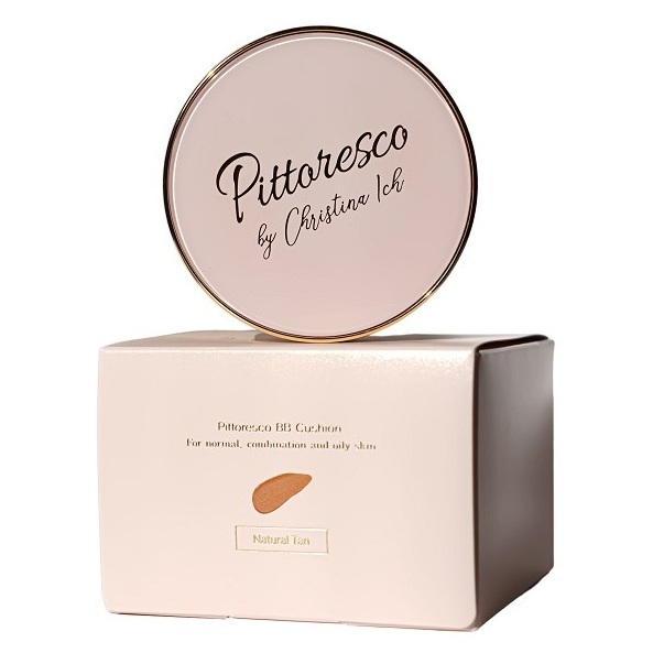 BB Cream Cushion By Christina Ich Nuanta Natural Tan, 15g + 15g refill, Pittoresco