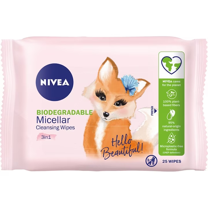 Servetele demachiante micelare Cleansing, 25 bucati, Nivea
