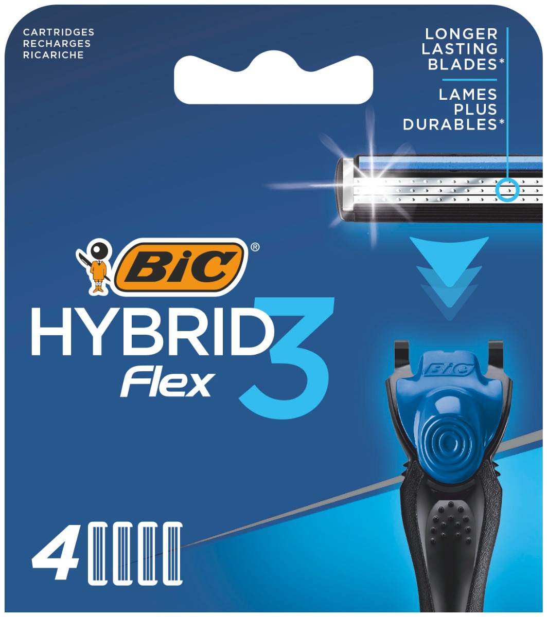 Pachet Rezerve aparat de ras Hybrid Flex 3, 4 bucati, BIC