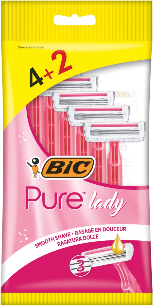 Pachet Aparat de ras Pure Lady, 6 bucati, BIC