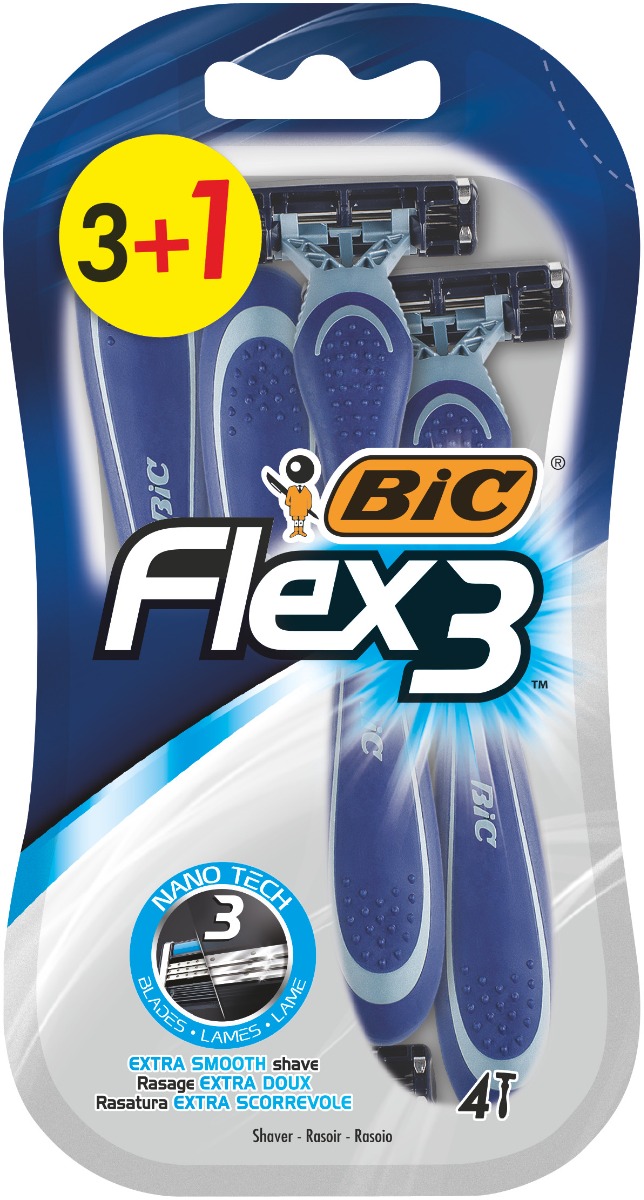 Pachet Aparat de ras Flex 3, 4 bucati, BIC