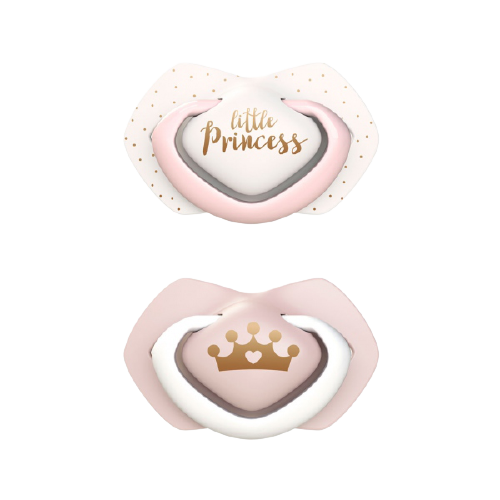 Suzeta roz din silicon Royal Baby 0-6 luni, 2 bucati, Canpol babies