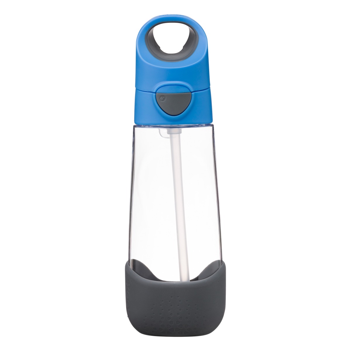Cana din tritan cu pai pentru +12 luni Gri/Albastru, 450ml, Bbox