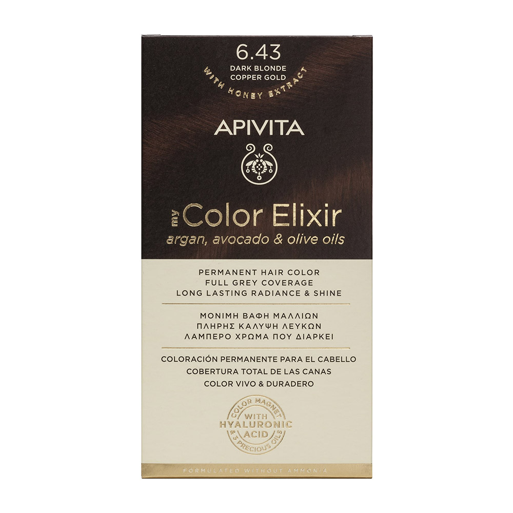 Vopsea de par My Color Elixir N 6.43, Apivita
