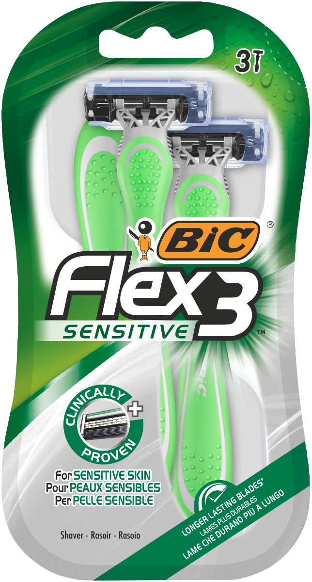 Pachet Aparat de ras Flex 3 Sensitive, 3 bucati, BIC