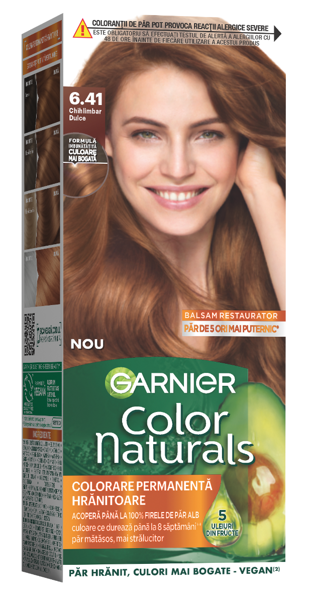 Vopsea de par permanenta Color Naturals 6.41 Chihlimbar Dulce, 112ml, Garnier
