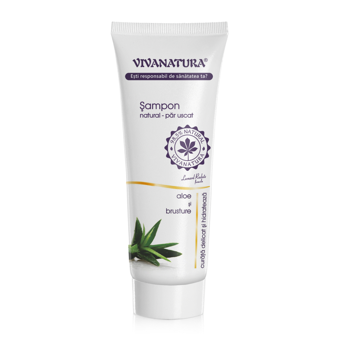 Sampon pentru par uscat cu aloe si brusture, 250ml, VivaNatura