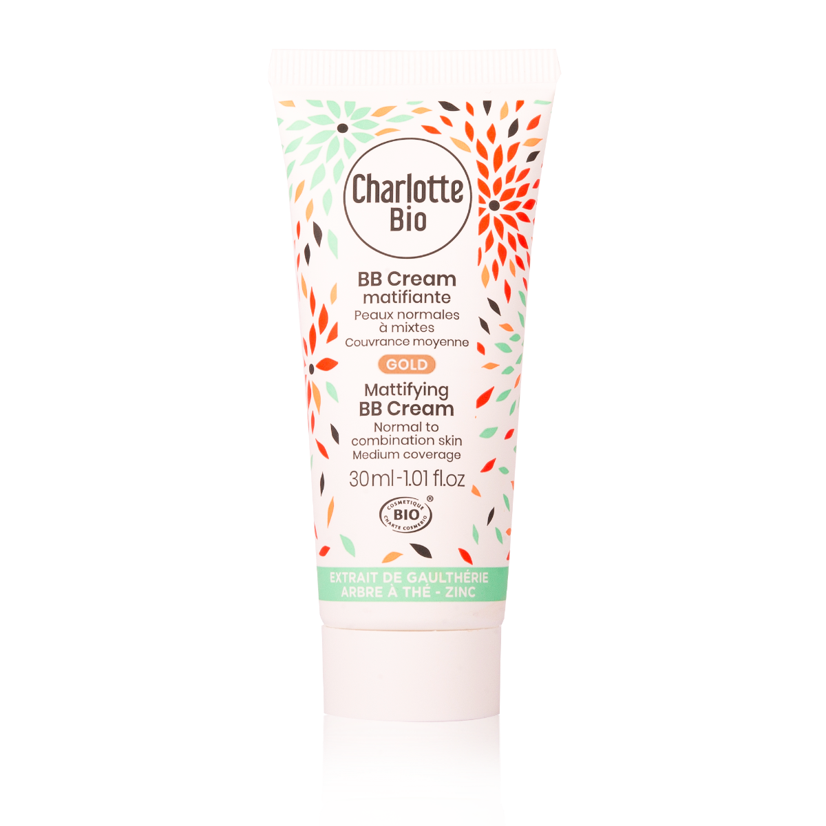 BB Cream bio matifiant pentru piele normala si mixta Gold, 30ml, Charlotte Bio