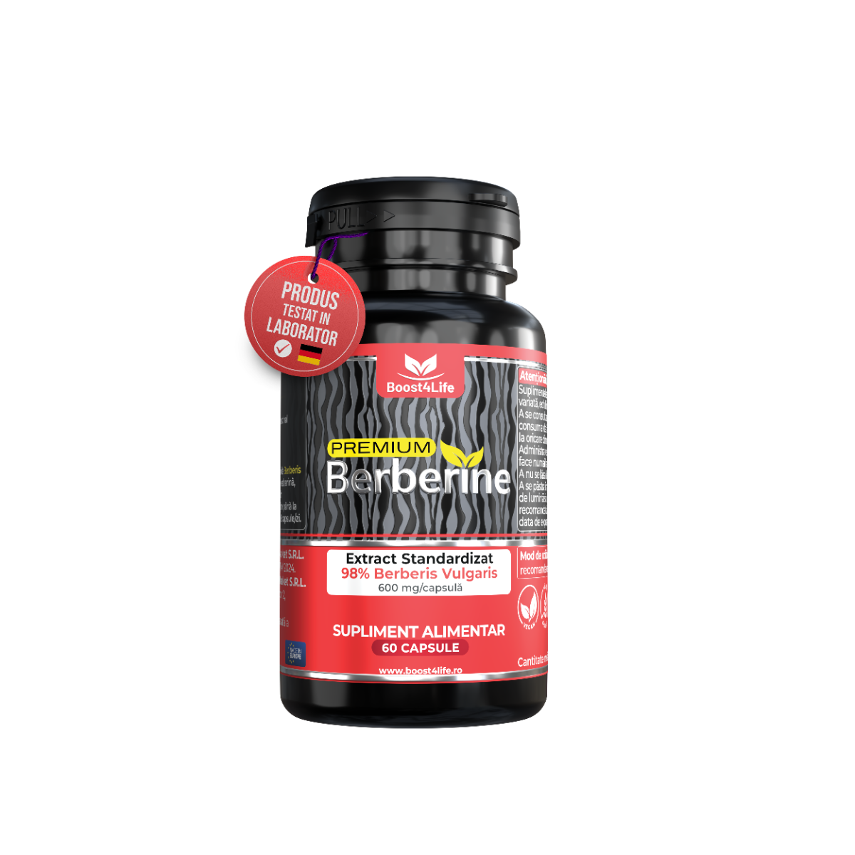Premium Berberine 600mg, 60 capsule, Boost4Life