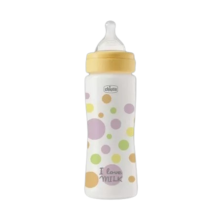Biberon cu tetina din silicon si flux rapid Perfect Easy Fetite 4 luni+, 330ml, Chicco