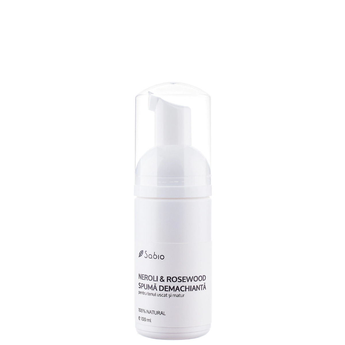 Spuma demachianta pentru ten matur si uscat cu extract de Neroli si Rosewood, 100ml, Sabio