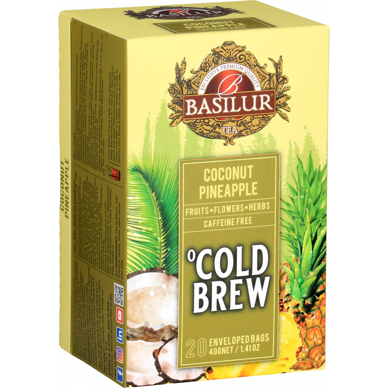 Ceai asortat Coconut & Pineapple, 20 plicuri, Basilur