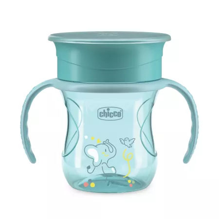 Canuta 360 Perfect Cup pentru copii 12 luni+ Turcoaz, 200ml, Chicco