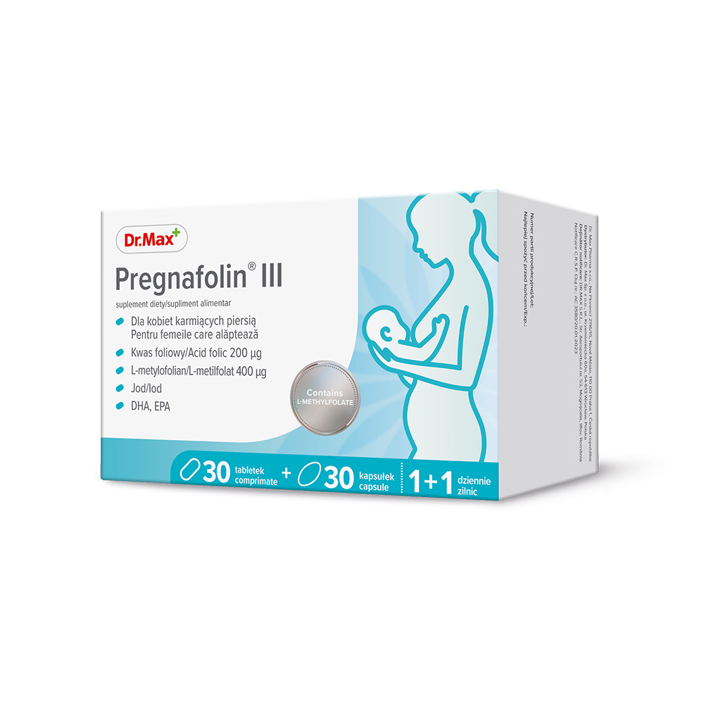 Dr. Max Pregnafolin III, 30 comprimate filmate + 30 capsule moi