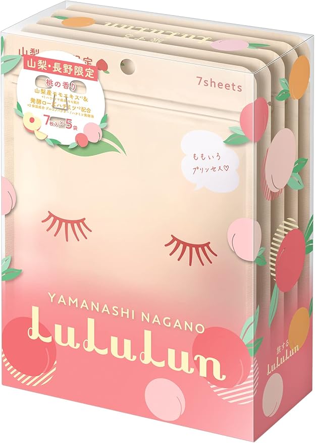 Masca de fata cu piersica Yamanashi, 5x7 bucati, LuLuLun