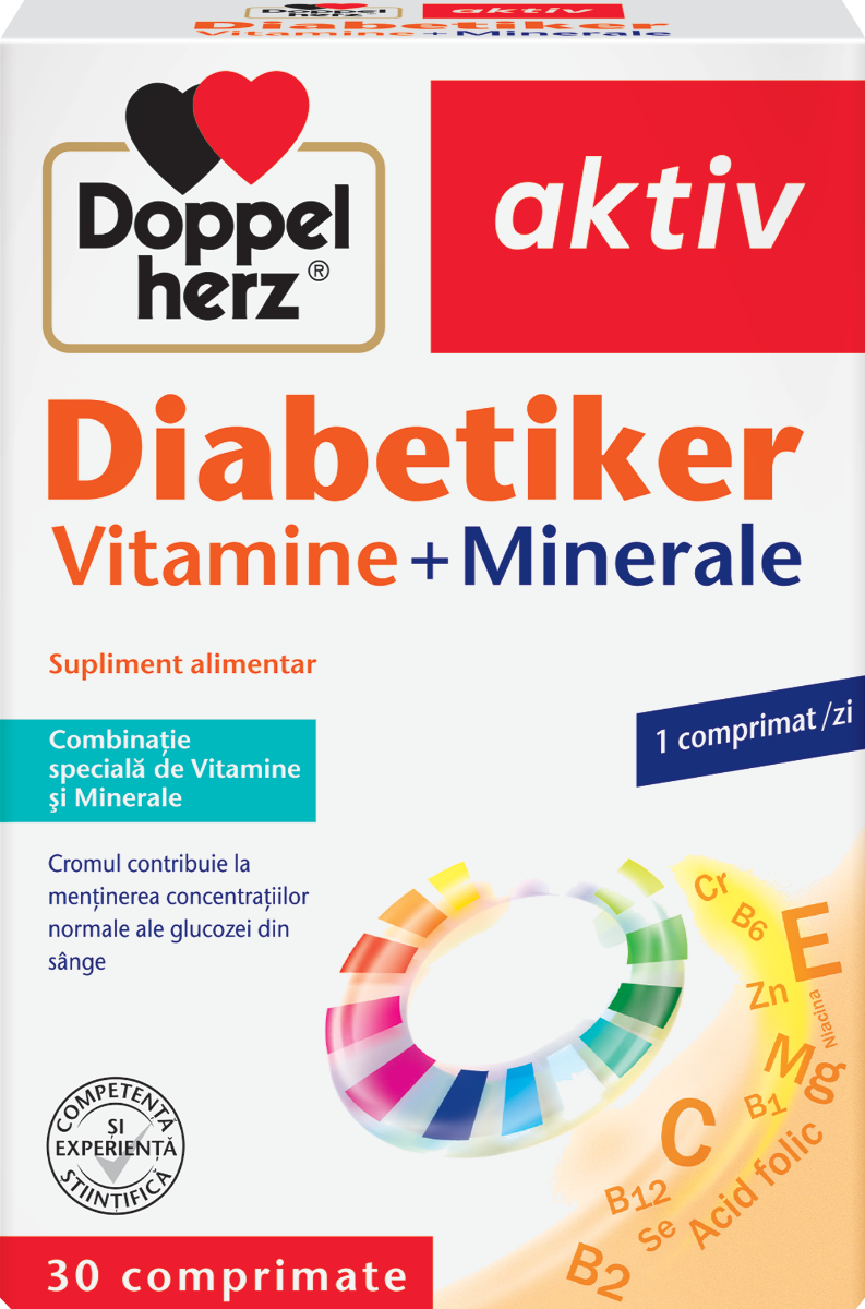 Diabetiker vitamine si minerale, 30 comprimate, Doppelherz