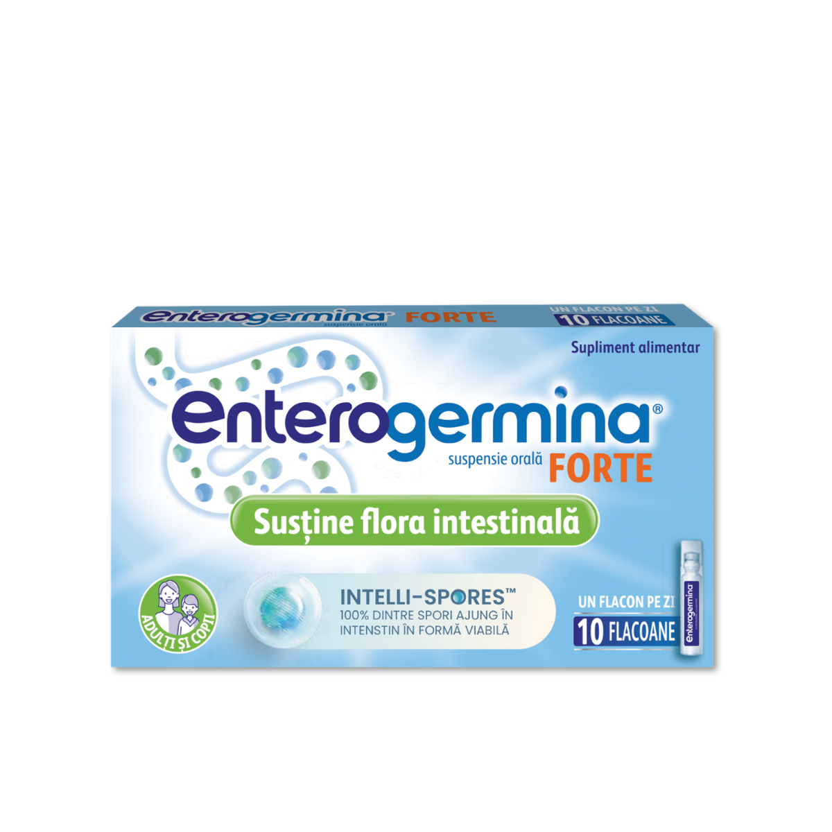 Enterogermina Forte suspensie orala, 10 flacoane, Sanofi
