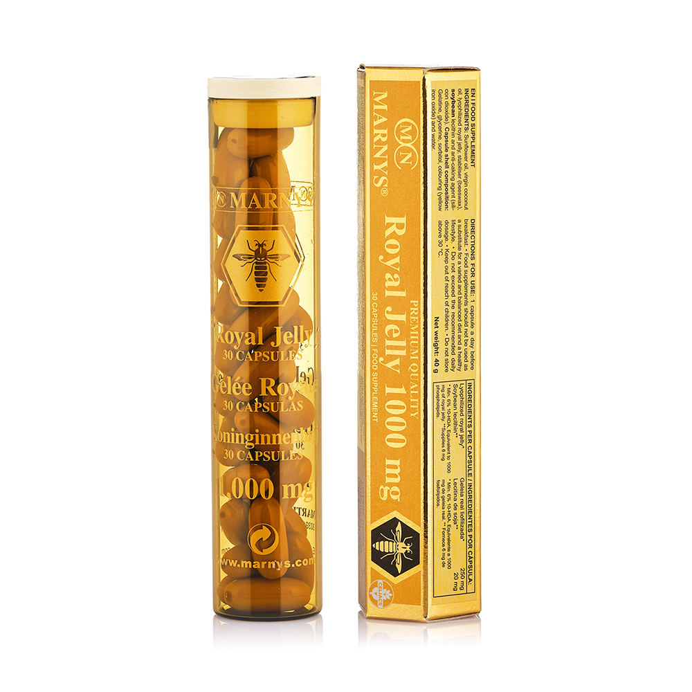 Royal Jelly cu laptisor de matca 1000mg + lecitina, 30 capsule, Marnys