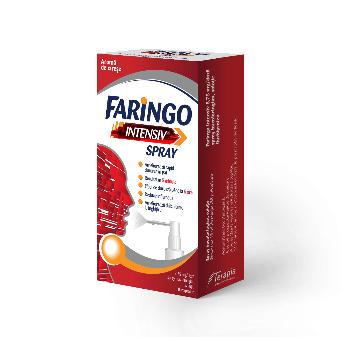 Faringo Intensiv Spray 8,75mg/doza, 15ml, Terapia