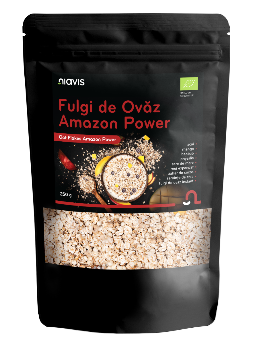 Fulgi de ovaz Amazon Power Ecologici, 250g, Niavis