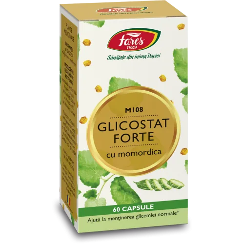 Glicostat Forte cu Momordica M108, 60 capsule, Fares