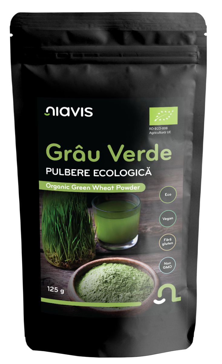 Iarba de grau Pulbere ecologica, 125g, Niavis
