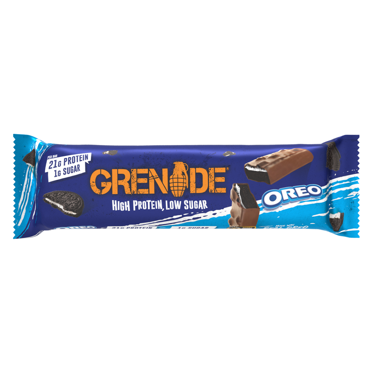 Baton proteic cu aroma de biscuiti oreo, 60g, Grenade