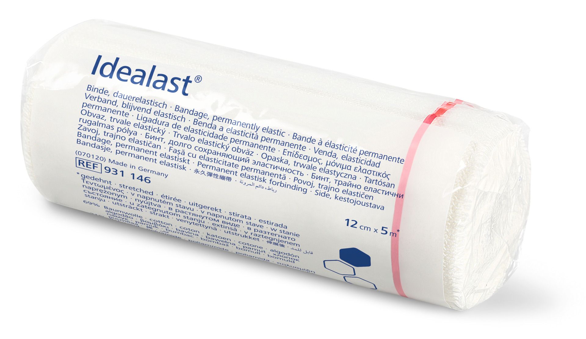 Fasa rola elastica pentru compresie moderata, 12 cm x 5 m, Idealast