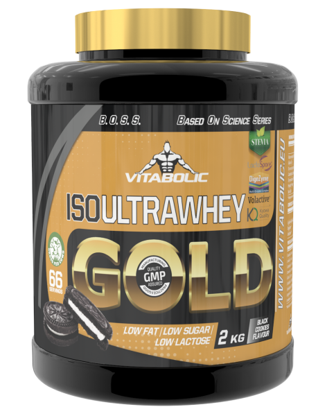 ISO UltraWhey Gold cu aroma Black Cookies, 2kg, Vitabolic