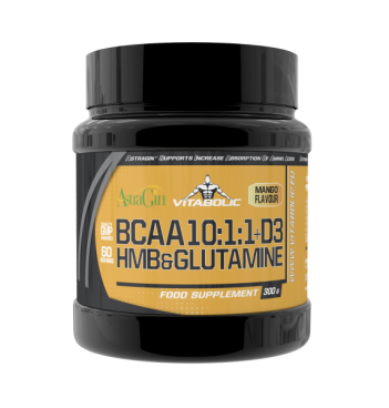 Aminoacizi pudra BCAA 10:1:1 Glutamine HMB Mango, 300g, Vitabolic