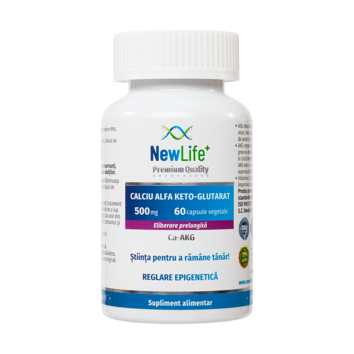 Calciu alfa-ketoglutarat 500mg, 60 capsule, Newlife