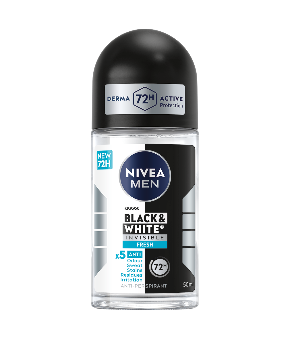 Deodorant roll-on pentru barbati Black & White Fresh, 50ml, Nivea