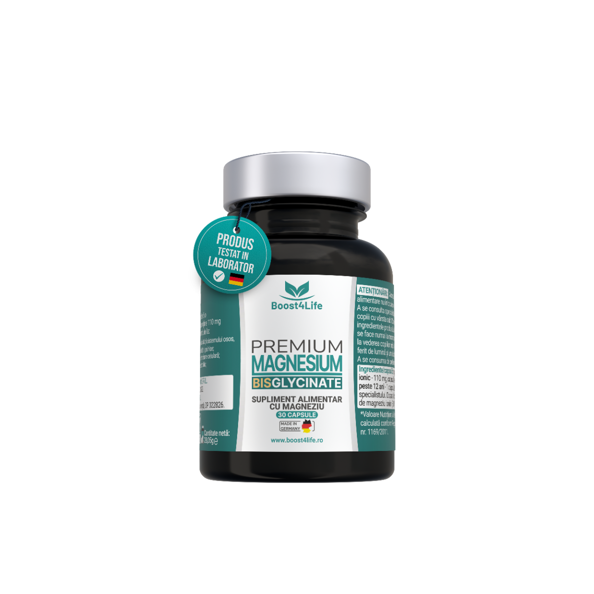 Magneziu Bisglicinat Premium 815 mg, 30 capsule, Boost4Life