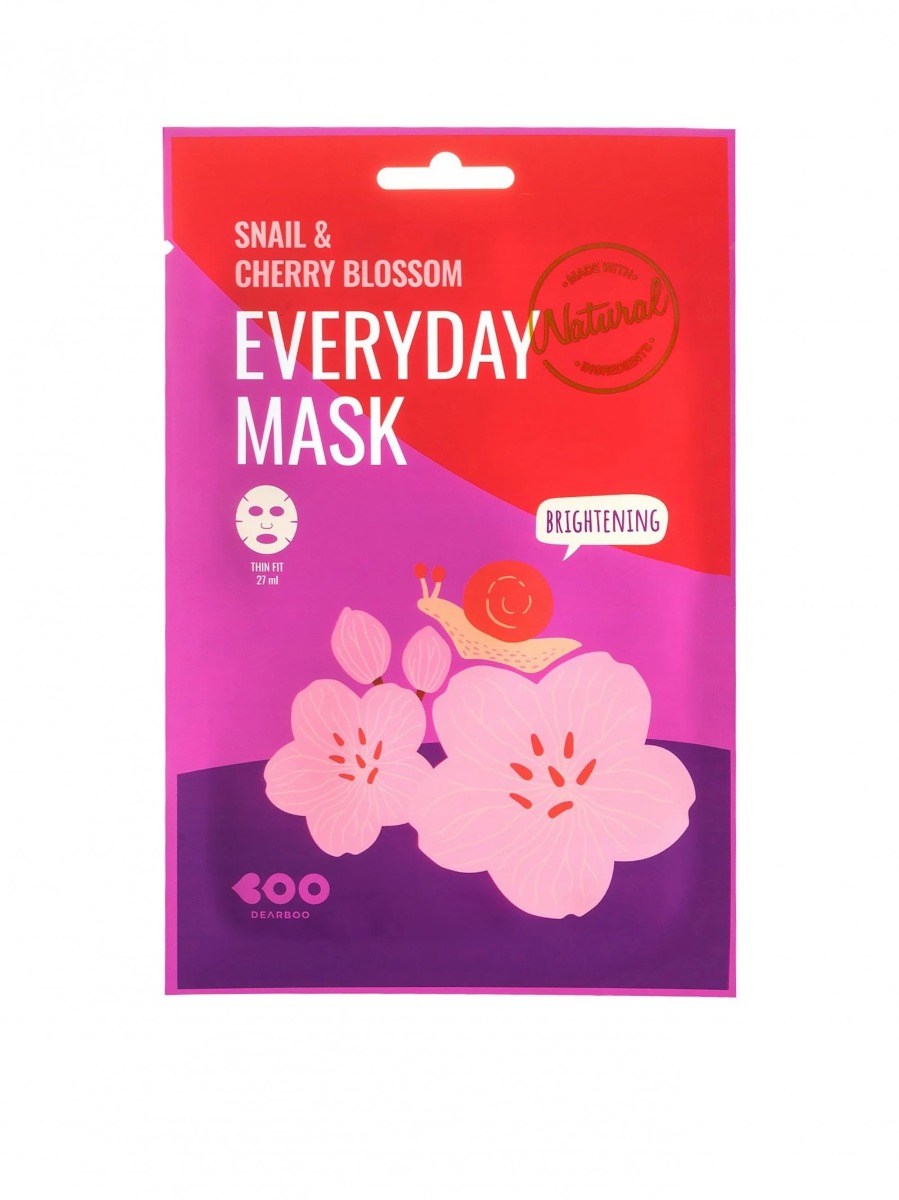 Masca fata iluminanta cu extract de melc si flori de cires Everyday, 27g, Dearboo