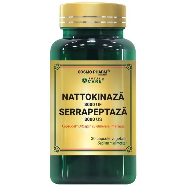 Nattokinaza Serrapeptaza, 30 capsule, Cosmopharm