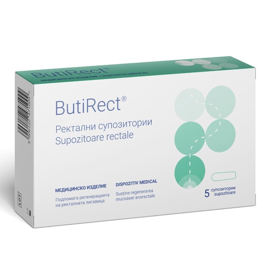 Supozitoare rectale Butirect, 5 bucati, Naturpharma
