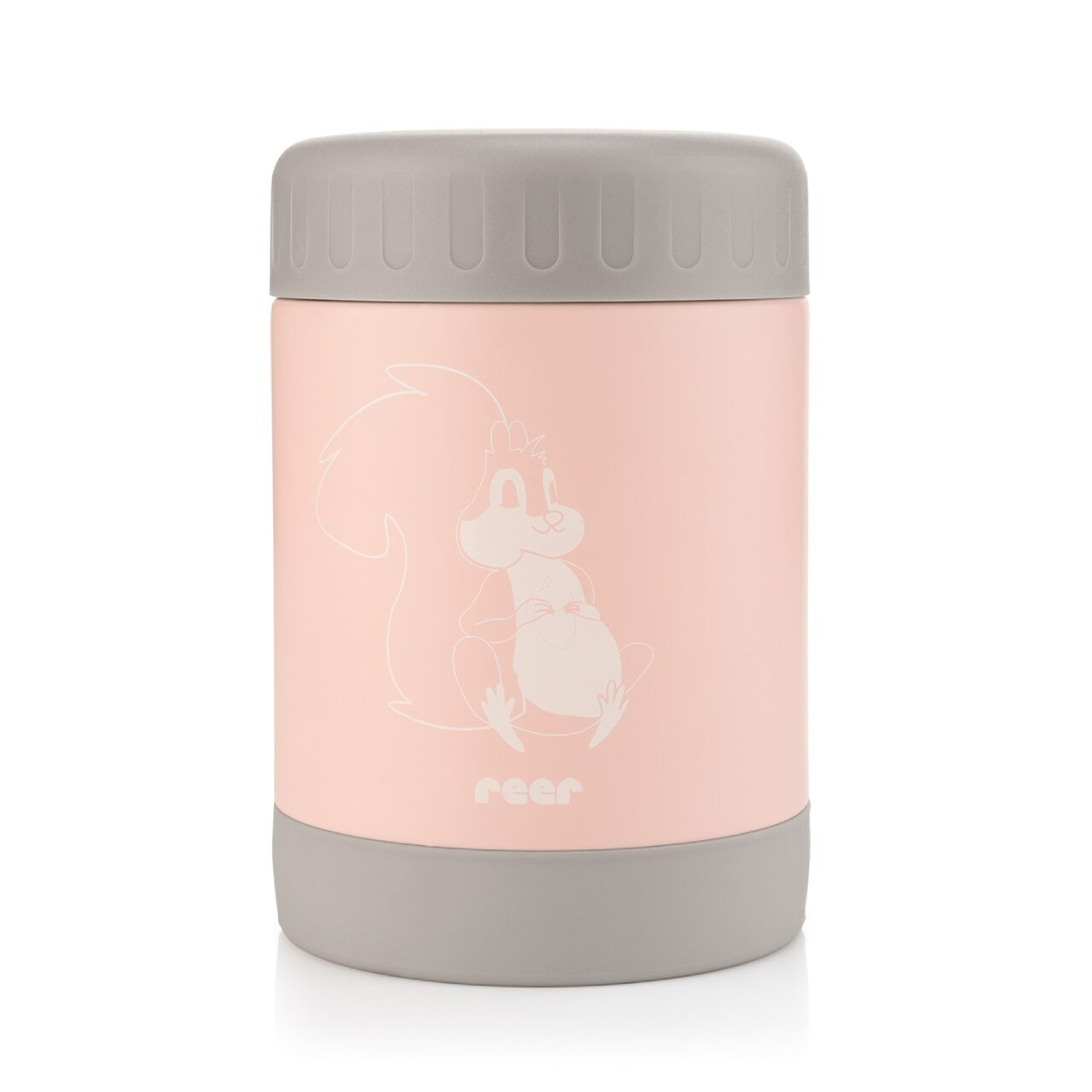 Cutie termica de mancare din otel inoxidabil Colour Design Roz, 300ml, Reer