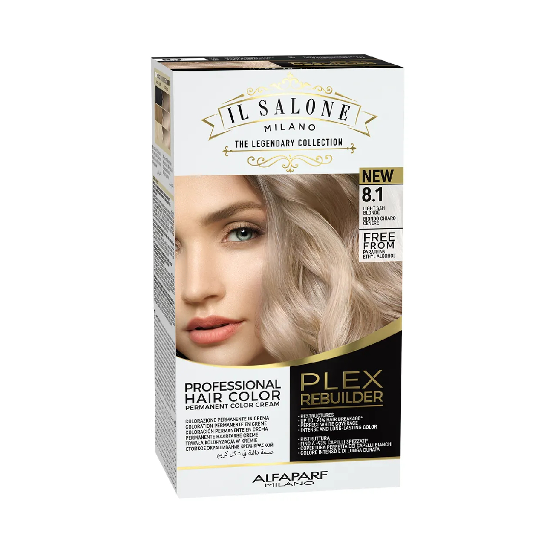Vopsea permanenta Plex Rebuilder Nr. 8.1 Light Ash Blonde, 100ml, Il Salone Milano