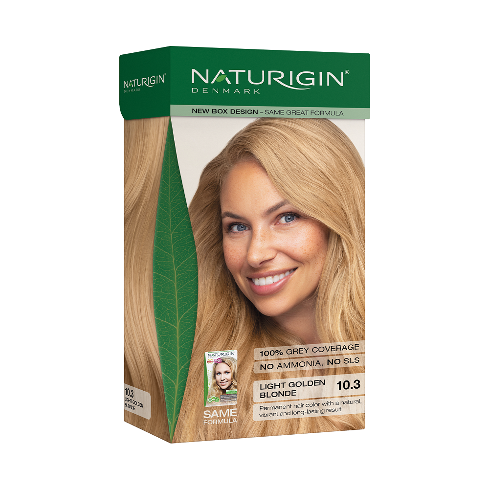 Vopsea de par Light Golden Blonde 10.3, 115ml, Naturigin