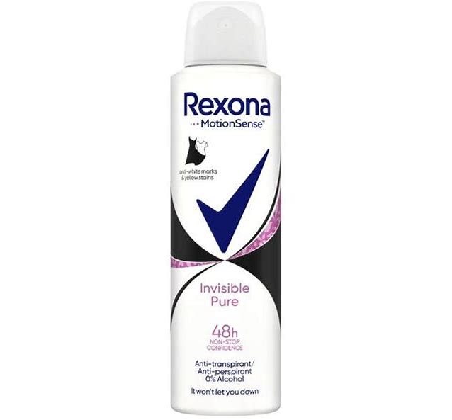 Deodorant spray Invisible Pure, 150ml, Rexona