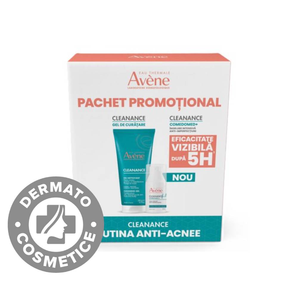 Pachet Gel de curatare pentru ten gras Cleanance 200ml + Concentrat anti-imperfectiuni Cleanance Comedomed 30ml, Avene