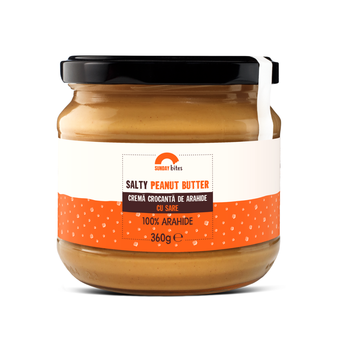 Crema crocanta de arahide cu sare, 360g, Sunday Bites