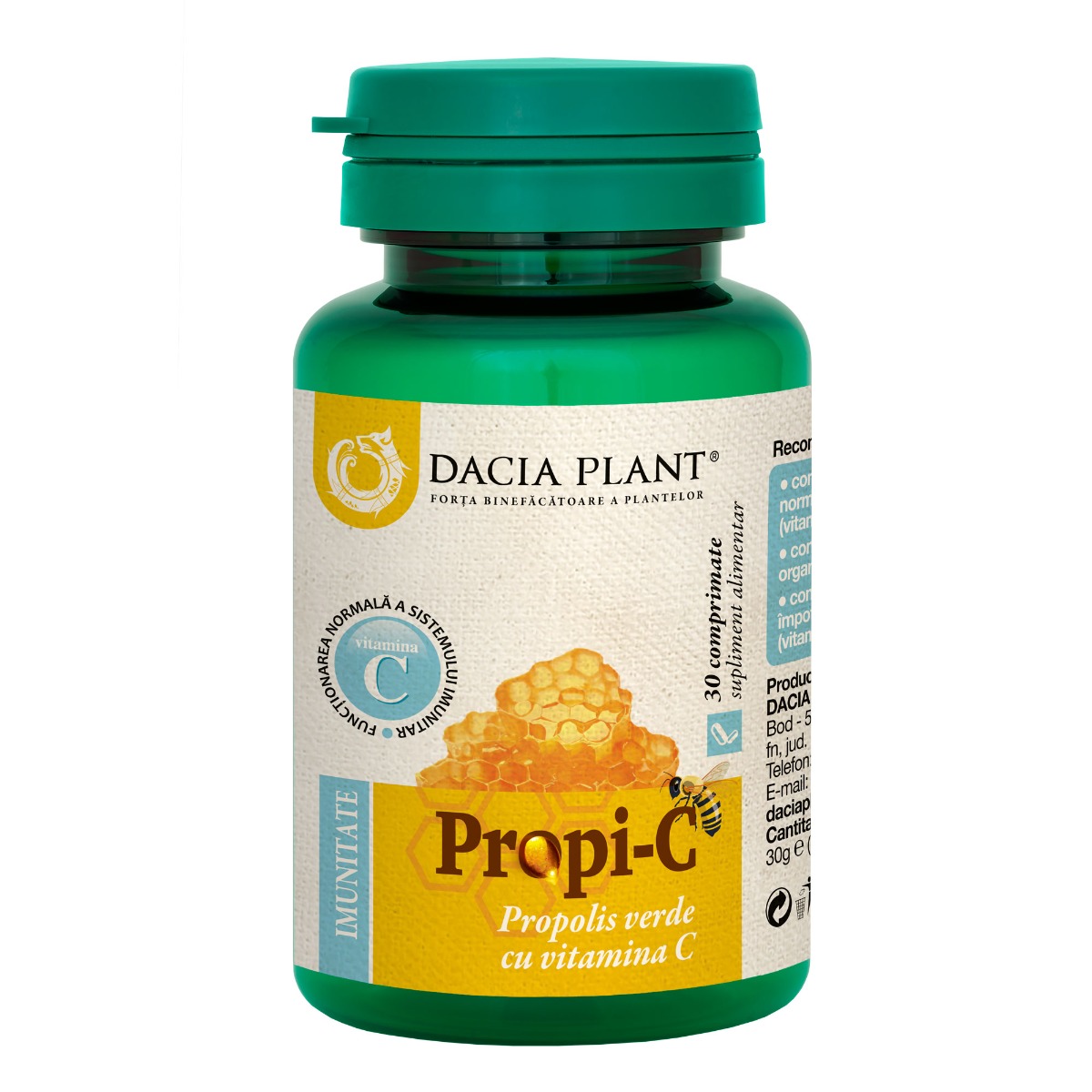 Propolis verde cu Vitamina C Propi-C, 30 comprimate, Dacia Plant