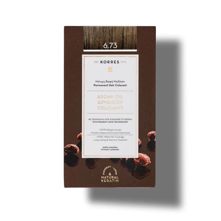 Vopsea de par Argan Oil 6.73 Golden Cocoa, 50ml, Korres
