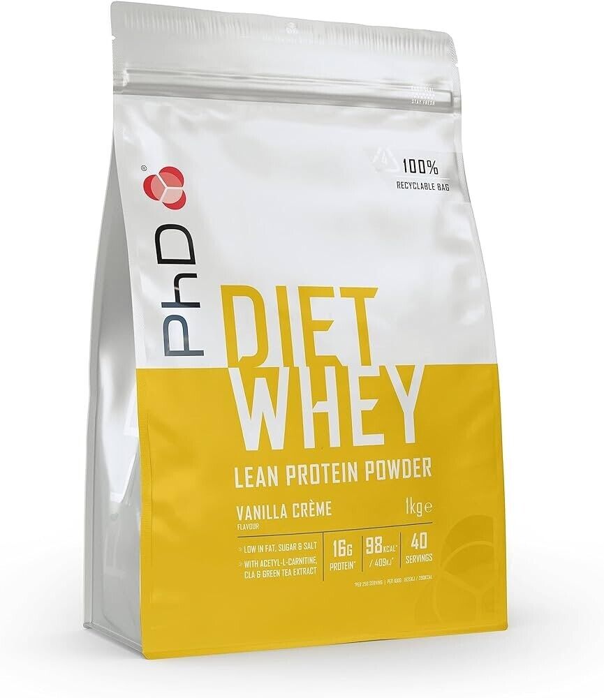 Pudra proteica cu aroma de vanilie Diet Whey, 1kg, PhD