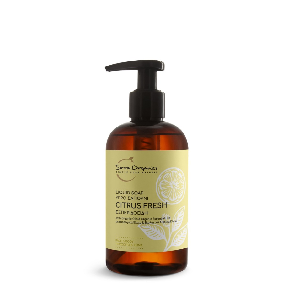 Sapun lichid cu citrice Citrus Fresh, 250ml, Sirra Organics
