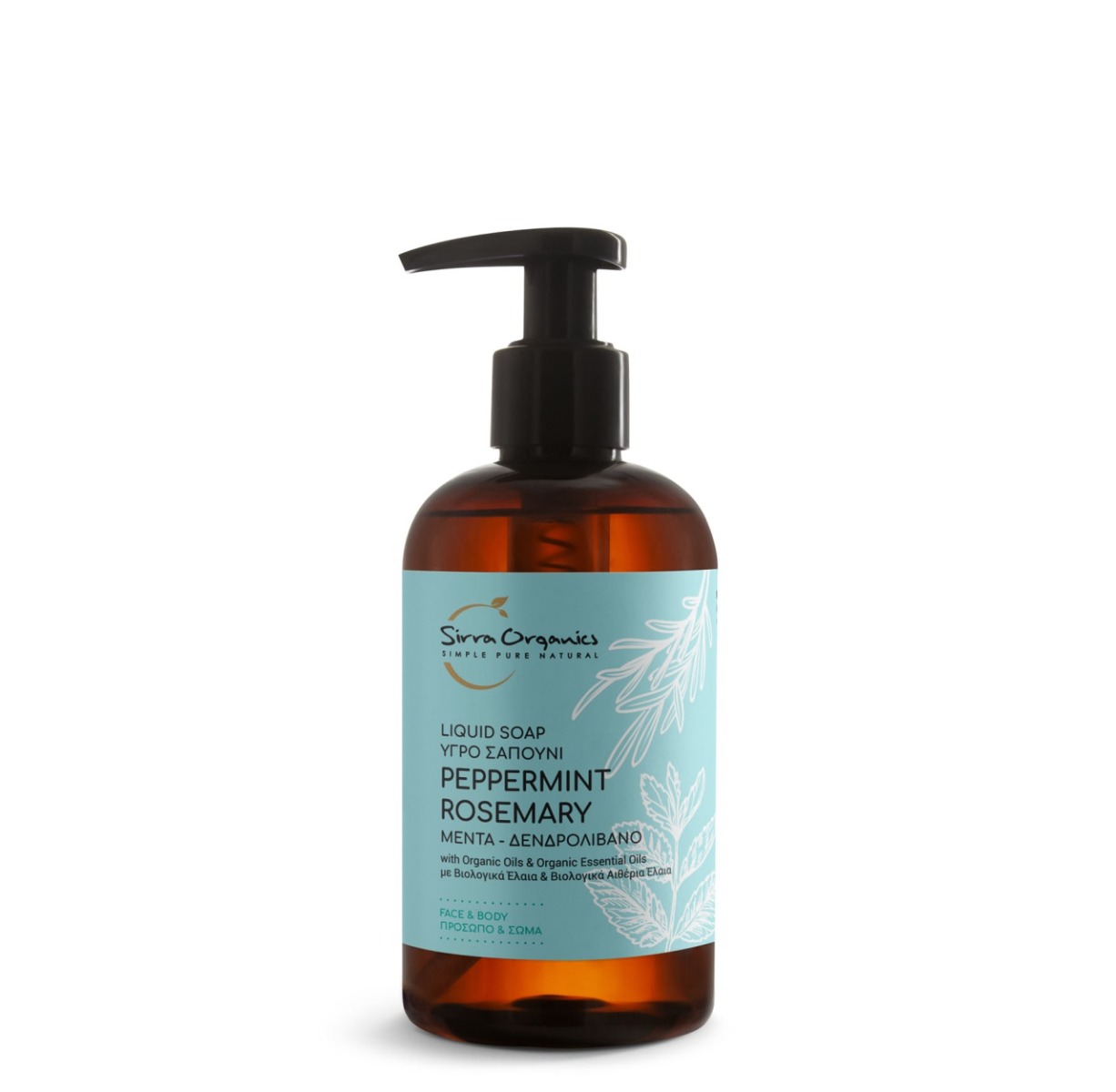 Sapun lichid cu menta si rozmarin, 250ml, Sirra Organics