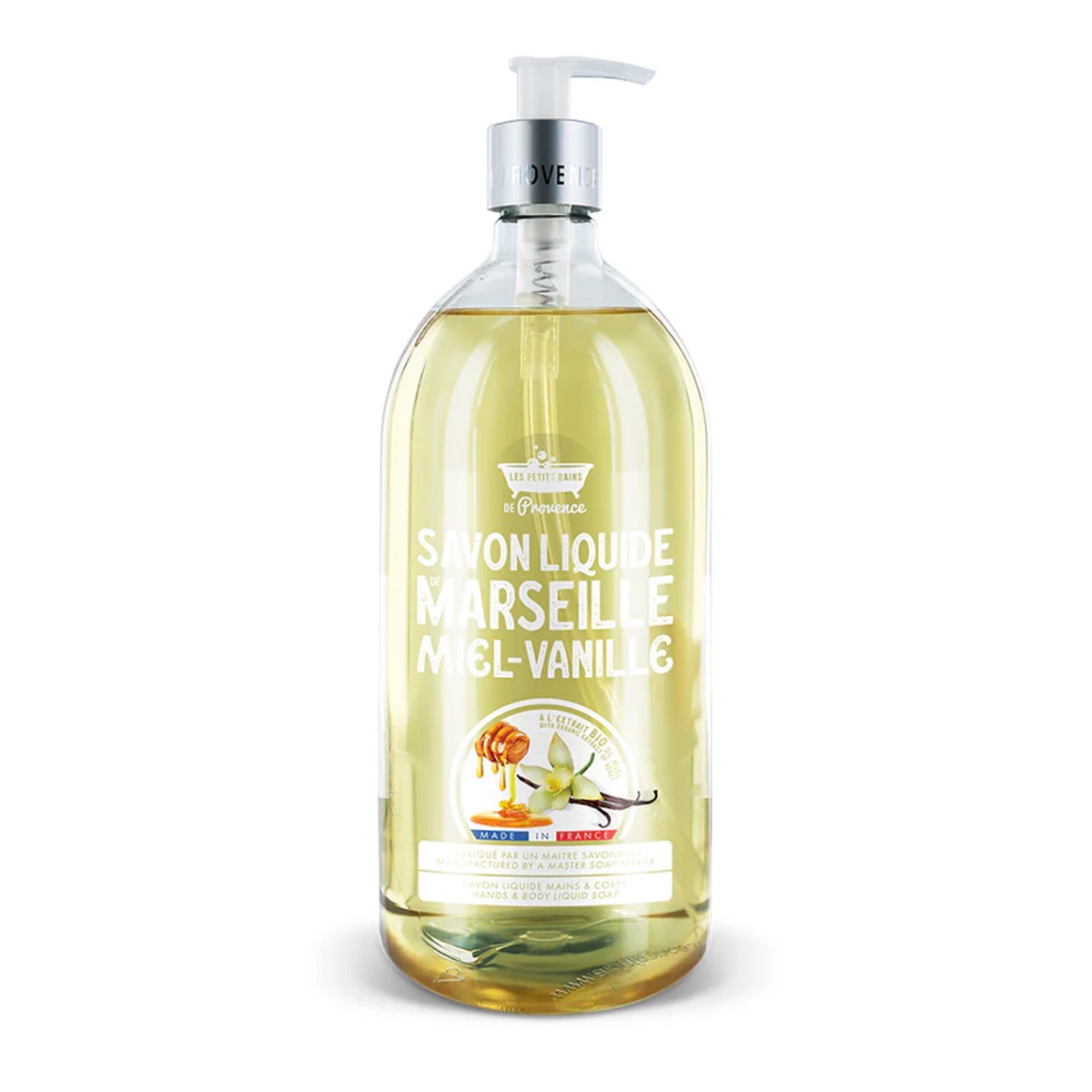 Sapun lichid de Marsilia cu Miere si Vanilie, 1l, Les Petites Bains de Provence