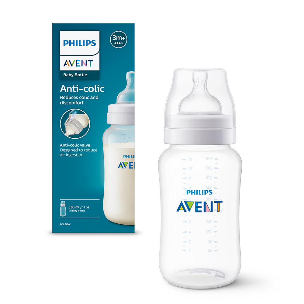 Biberon anti-colici pentru +3 luni SCY106/01, 330ml, Philips Avent
